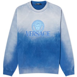 Versace Overdye Medusa Print Crew Sweat Royal Blue