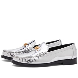 Versace Medusa Head Loafer Shoes Silver Versace Gold