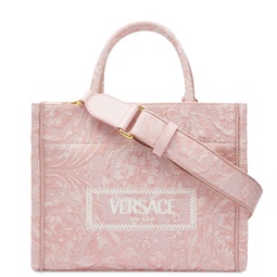 Versace Medium Tote Bag In Embroidery Jacquard English Rose