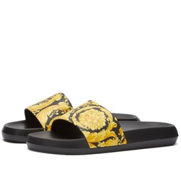 Versace Baroque Slides Black & Anthracite