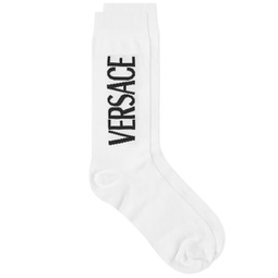 Versace Logo Sock White & Black