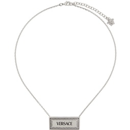 Silver Large 90s Vintage Logo Necklace 241404M145030