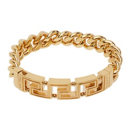 Gold Greca Chain Bracelet 241404M142031