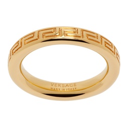 Gold Engraved Greek Key Ring 241404M147039