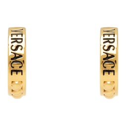 Gold Logo Hoop Earrings 241404M144011