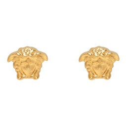 Gold Small Medusa Stud Earrings 241404M144000