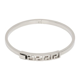 Silver Greca Cuff Bracelet 231404M142005