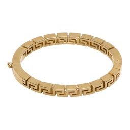 Gold Greca Bangle Bracelet 231404M142014