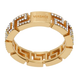 Gold Greca Crystal Ring 231404M147005