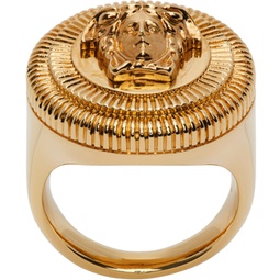 Gold Medusa Biggie Ring 231404M147002