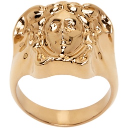 Gold Medusa Ring 231404M147000
