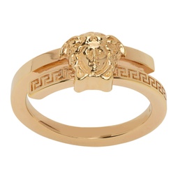 Gold Medusa Ring 231404M147010