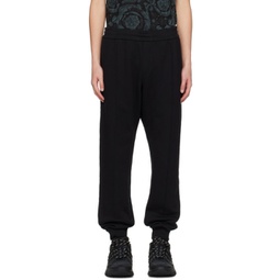 Black Embroidered Sweatpants 241404M190001