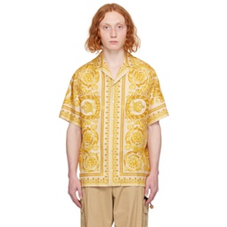 Beige & Yellow Barocco Shirt 241404M192019
