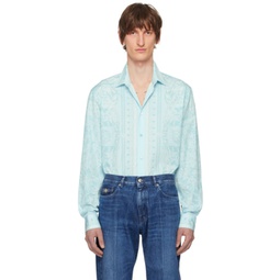 Blue Barocco Shirt 241404M192026