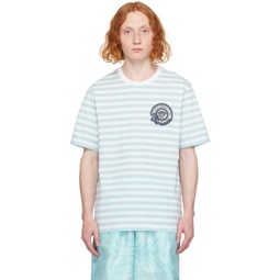White & Blue Nautical Stripe T-Shirt 241404M213003