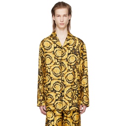 Black & Yellow Barocco Pyjama Shirt 241653M218007