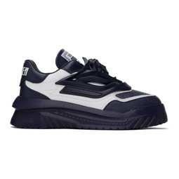Navy & White Odissea Sneakers 241404M237019