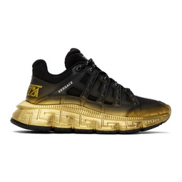 Black & Gold Trigreca Sneakers 241404M237010