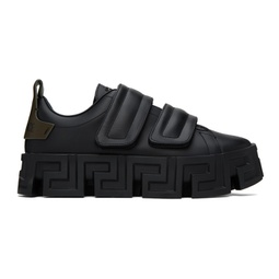Black Greca Portico Strap Sneakers 232404M237004