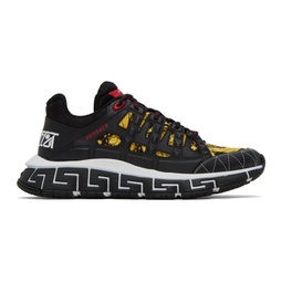 Black & Gold Trigreca Sneakers 232404M237032