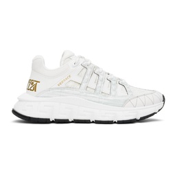 White & Gold Trigreca Sneakers 222404M237037