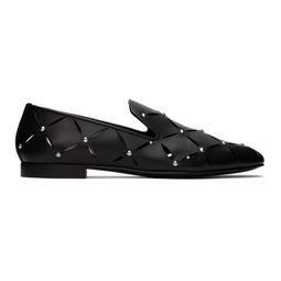 Black Perforated Slippers 231404M231013