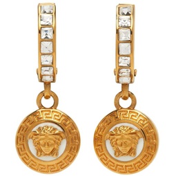 Gold Crystal Medusa Earrings 222404F022004