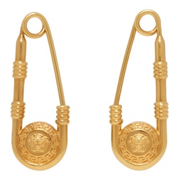 Gold Safety Pin Earrings 232404F022027