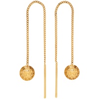Gold Medusa Drop Earrings 241404F022029