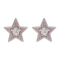 Silver & Pink Star Earrings 231404F022050