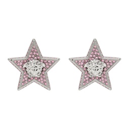 Silver & Pink Star Earrings 231404F022050