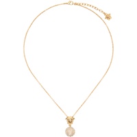 Gold Medusa Crystal Ball Necklace 241404F023007