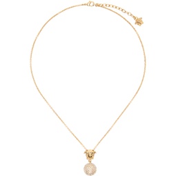 Gold Medusa Crystal Ball Necklace 241404F023007
