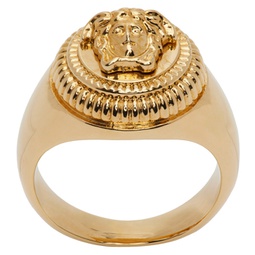 Gold Medusa Biggie Ring 231404F024002