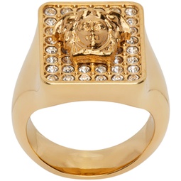 Gold Medusa Tiles Ring 231404F024006