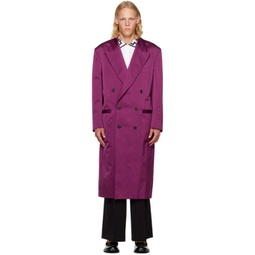 Purple Double-Breasted Coat 222404M183000