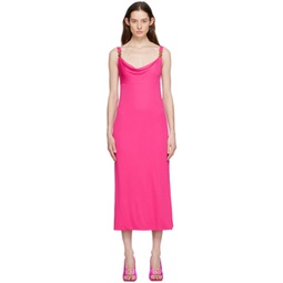 Pink Cowl Neck Maxi Dress 231404F055003