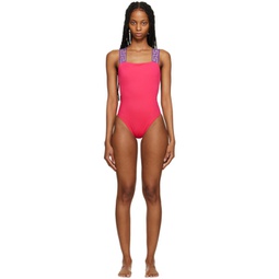 Pink Greca One-Piece Swimsuit 231653F103033
