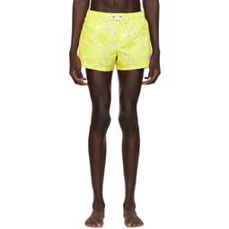 Yellow Barocco Swim Shorts 241653M208041