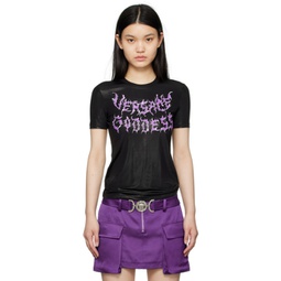 Black Versace Goddess T-Shirt 231404F110027