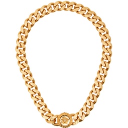 Gold Medusa Chain Choker Necklace 241404M145003