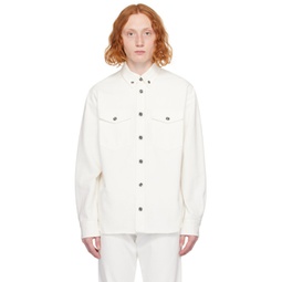 White Medusa Denim Shirt 241404M192016