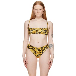 Black & Yellow Barocco Bra 241653F073019