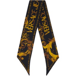 Black & Gold Watercolor Couture Scarf 241202F029000