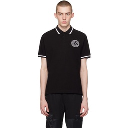 Black Embroidered Polo 241202M212010