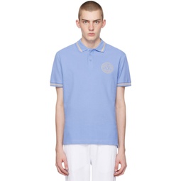 Blue Embroidered Polo 241202M212011