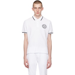 White Embroidered Polo 241202M212013
