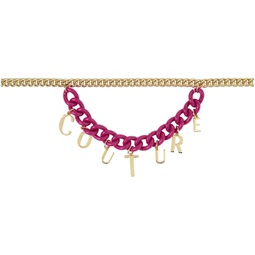 Pink & Gold Charms Chain Belt 231202F001013