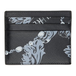 Black Chain Couture Card Holder 232202M163002